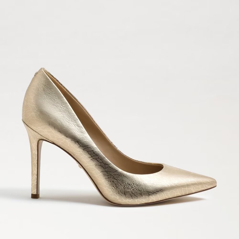 Sam Edelman Hazel Pointed Toe Pump - Gold Leather Size 8